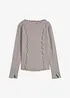Geribd longsleeve met open randen, bonprix