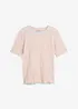 Geribd shirt shirt met korte mouwen, bonprix