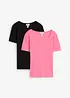 Geribd shirt van biologisch katoen (set van 2), bonprix