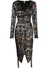 Fluwelen wikkeljurk met dessin, BODYFLIRT boutique