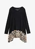 Puntig toelopend shirt met chiffon, bonprix