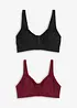 Bh met voorsluiting, zonder beugels (set van 2), bonprix