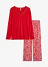 Pyjama met wijde pijpen en viscose, bonprix