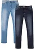 Regular fit stretch jeans, straight (set van 2), bonprix