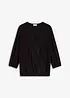 Shirt met 3/4 mouwen en kant in een wikkelllook, bonprix