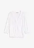 Shirt met 3/4 mouwen en kant in een wikkelllook, bonprix