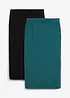Jersey kokerrok (set van 2), bonprix