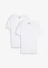 T-shirt ( set van 2) van puur biologisch katoen, slim fit, bonprix