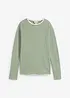 2-in-1 longsleeve van katoen met wafelpatroon, bonprix