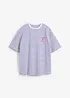 Gestreept T-shirt met borduursel, bonprix