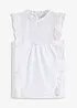 Jersey top met broderie anglaise, bonprix