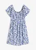 Mini jurk met plooien in viscose met structuur, bonprix