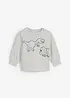 Baby sweater met Dino-print van biologisch katoen, bonprix