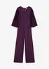 Jersey jumpsuit met plissé mouwen van fijn chiffon, bonprix