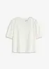 Blouse met korte mouwen en kant, bonprix