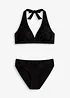 Halter bikini (2-dlg. set) van geweven stof, bonprix