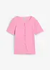 T-shirt met structuur en knopen, bonprix