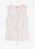 Mouwloze blouse met volants en strikjes, bonprix