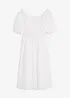 Midi jurk met pofmouwen en gesmokt detail, bonprix
