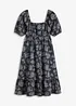 Midi jurk met pofmouwen, bonprix