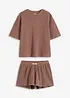Loungewear shorty huispak van wafeljersey, bonprix