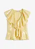 Glanzende blouse met volants, bonprix