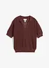 Ajour poloshirt met linnen, bonprix