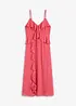 Midi jurk van chiffon met volants, bonprix