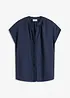 Blouse met korte mouwen en blinde knoopsluiting, bonprix