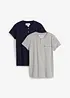 Henley T-shirt met biologisch katoen, korte mouwen ( set van 2), bonprix