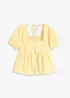 Blouse met pofmouwen en knopen, bonprix