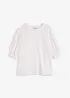 Shirt met broderie anglaise en volants, bonprix