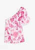 One-shoulder blouse van gestructureerde viscose, bonprix
