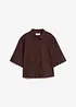 Cropped overhemdblouse met zijde, bonprix