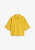 Cropped overhemdblouse met zijde, bonprix
