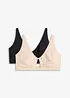Bralette van katoen (set van 2), bonprix
