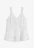 Top met spaghettibandjes en ruches, bonprix