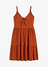 Jurk met spaghettibandjes en knoopdetail, bonprix