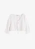 Blouse met broderi anglaise en pofmouwen, bonprix