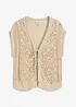 Ajour gebreid vest met viscose, bonprix