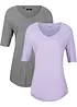 Longshirt van zachte viscose (set van 2), bonprix