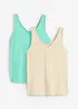 Tanktop van puur katoen (set van 2), bonprix