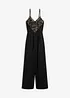 Jersey jumpsuit met kant, bonprix