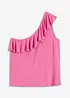 One shoulder top met volant in een zachte viscosemix, bonprix