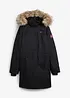 Warme, lange outdoor jas met imitatiebont, bonprix