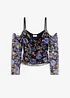Cold shoulder shirt van lichte mesh, bonprix
