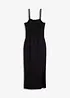 Midi-jurk van stevige jersey met smokinzet en split, bonprix