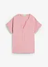Mousseline blouse met knoopsluiting en zak, bonprix