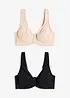 T-shirt bh met beugels en katoen (set van 2), bonprix