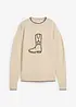 Fijn gebreide trui met oversized schouders, bonprix
